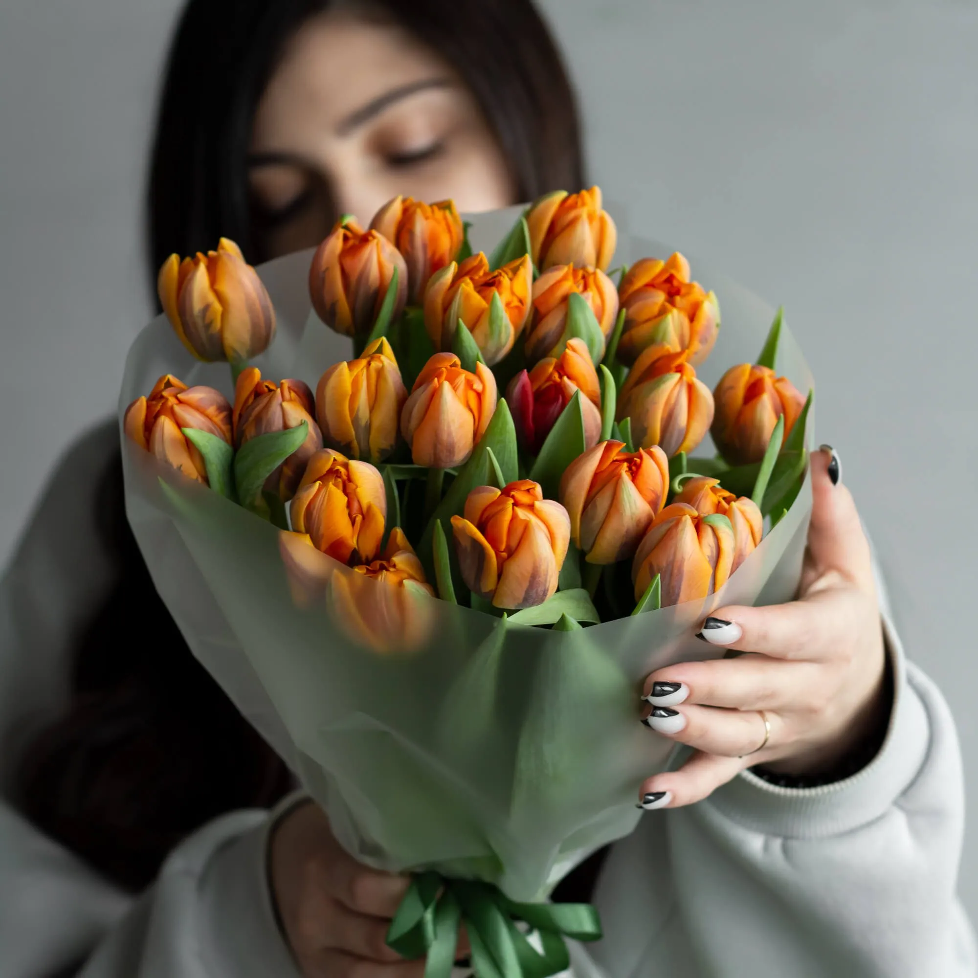 Монобукет тюльпанов "Оранж Принцесс 20" №366