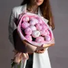 Букет из 15 розовых пионов №179