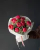 Дуобукет из 9 коралловых пионов и ромашек  №541