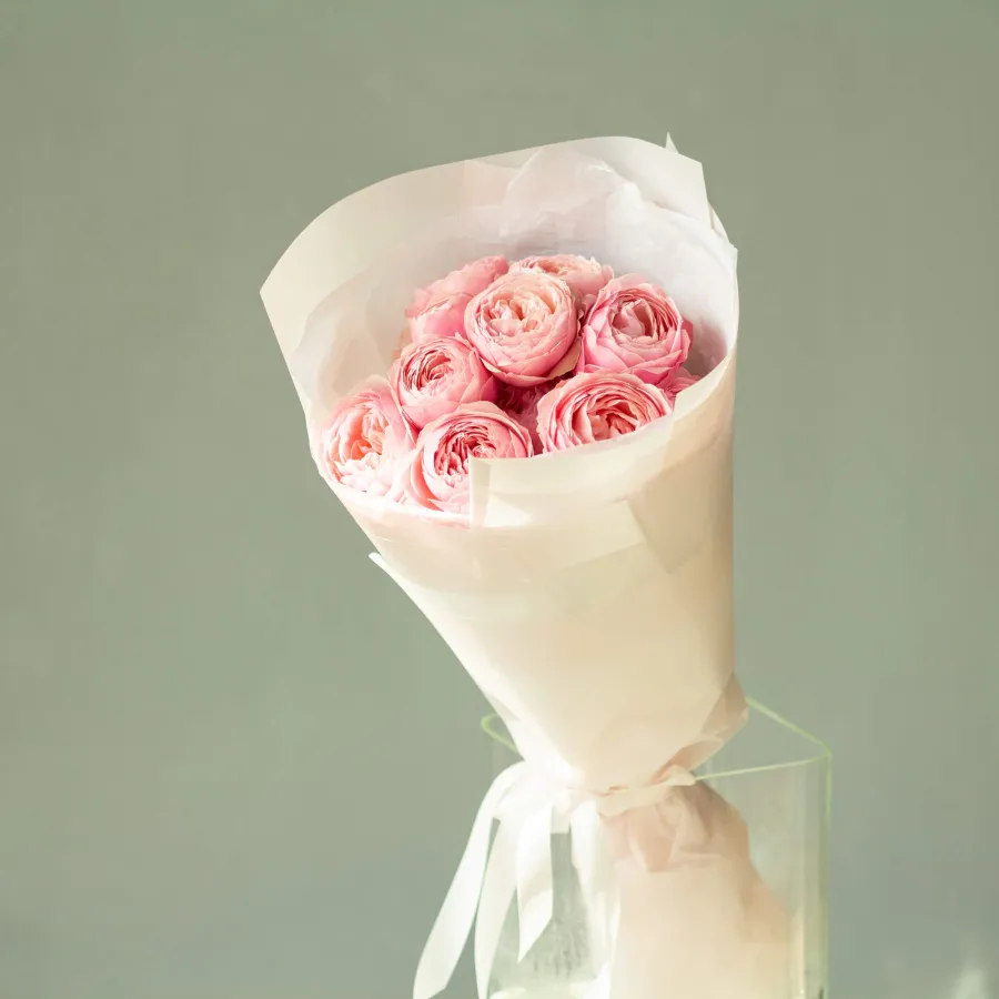 Монобукет пионовидных роз "Сильвия пинк S"  №254