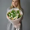 Монобукет белых тюльпагнов №438