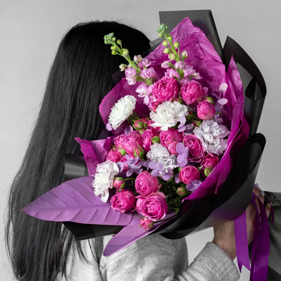 Авторский букет "Пёрпл Флэйм"  №328