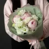 Дуобукет из пионов и эустомы №353