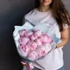Монобукет из 15 розовых пионов №156