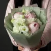 Дуобукет из пионов и эустомы №353
