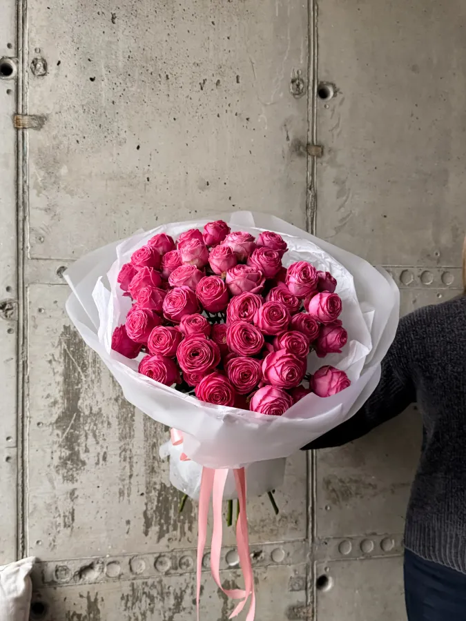 Монобукет пионовидных роз Жизель L №502