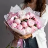 Монобукет из 20 розовых пионов №164