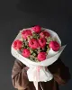 Дуобукет из 9 коралловых пионов и ромашек  №541