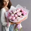 Монобукет из 20 розовых пионов №164