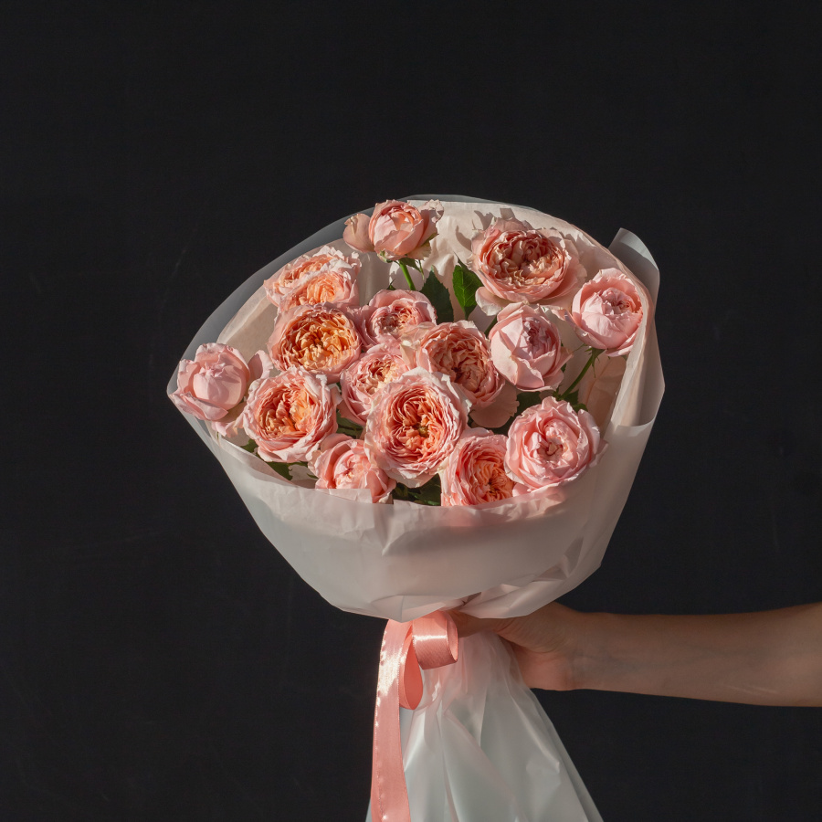 Монобукет пионовидных роз XS  №519