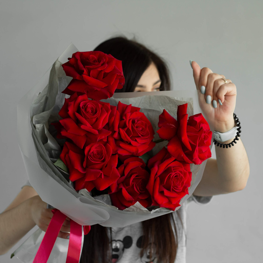 Монобукет французских роз №412