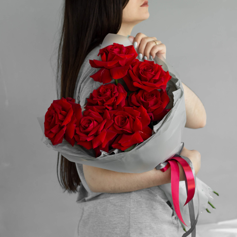 Монобукет французских роз №412