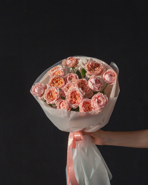 Монобукет пионовидных роз XS  №519
