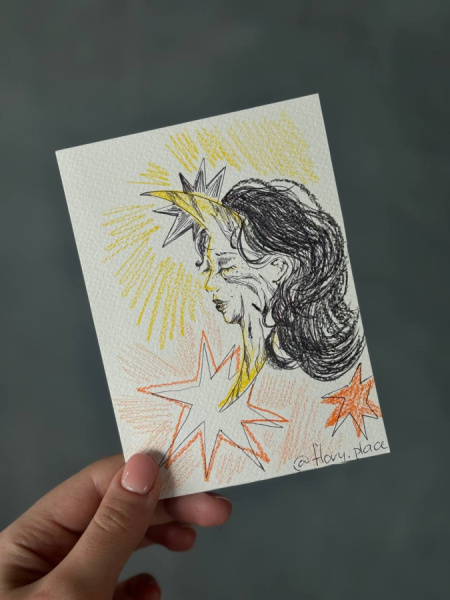 Открытка ручной работы "Королева"