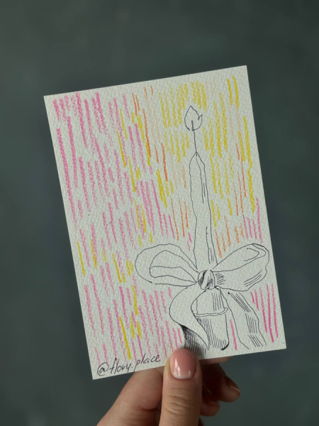 Открытка ручной работы "Свеча"