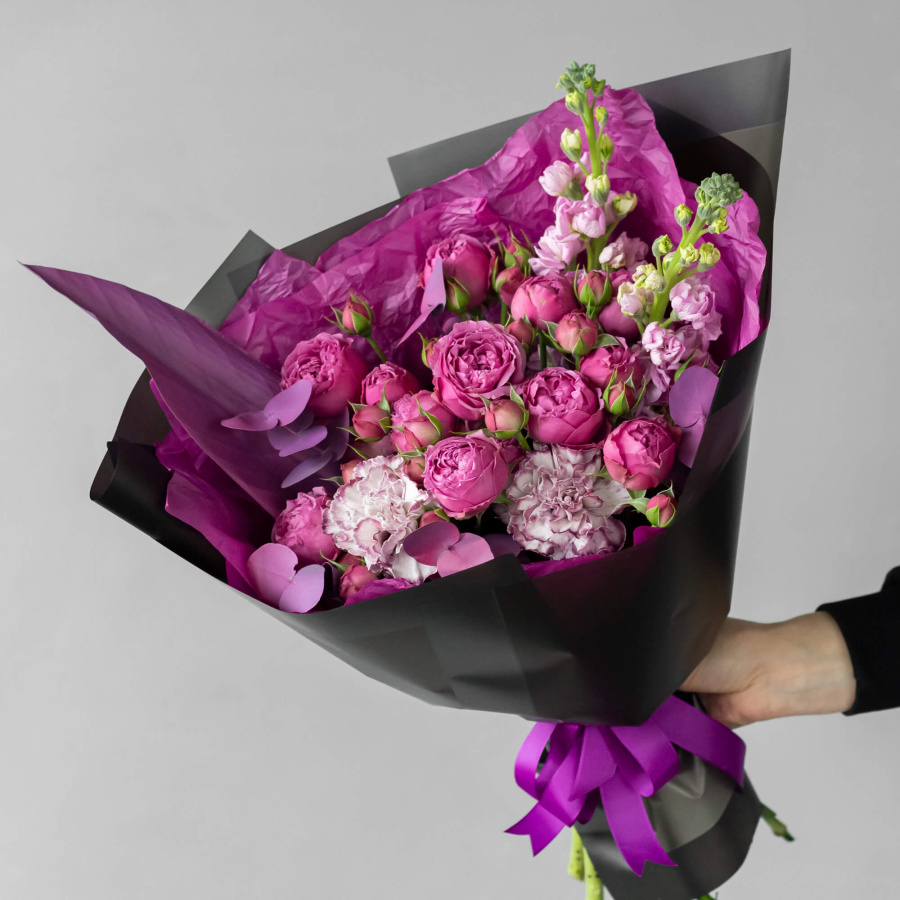 Авторский букет "Пёрпл флейм S"  №332