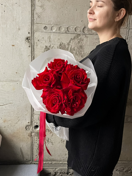 Монобукет французских роз №496