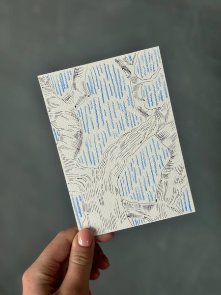 Открытка ручной работы "Деревья"