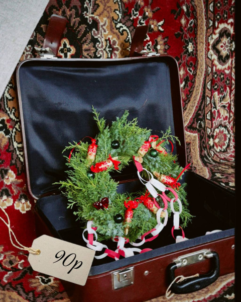 Трендовый венок с конфетами