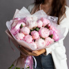 Монобукет из 20 розовых пионов №164