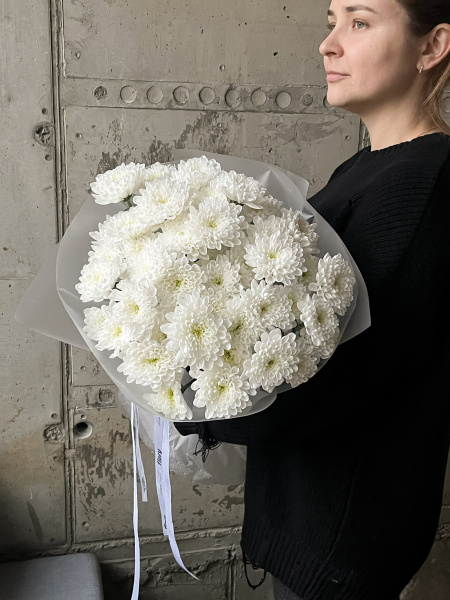 Монобукет хризантем №491
